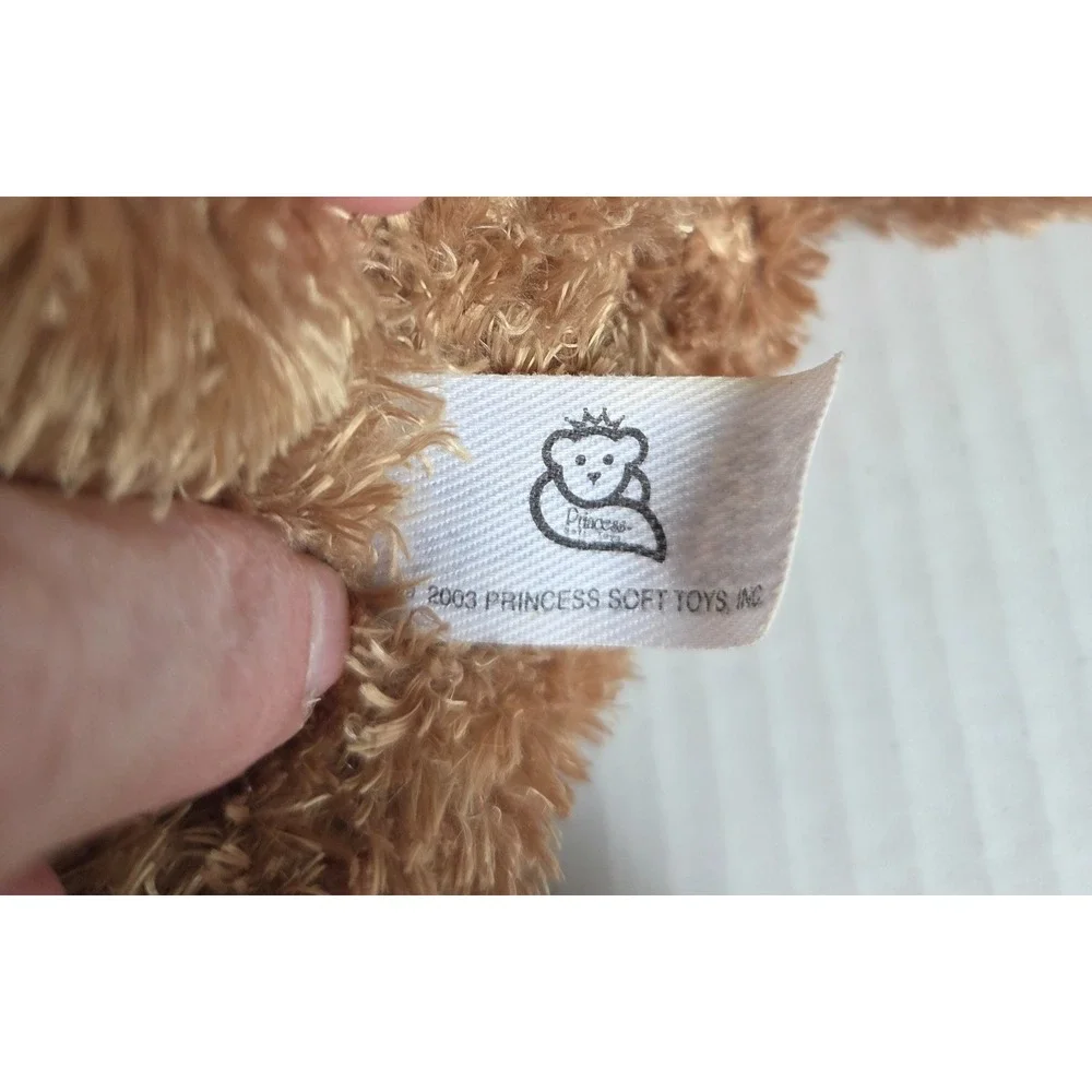 Princess Soft Toys Brown Plush Puppy Dog Floppy Shaggy missing Bow 15